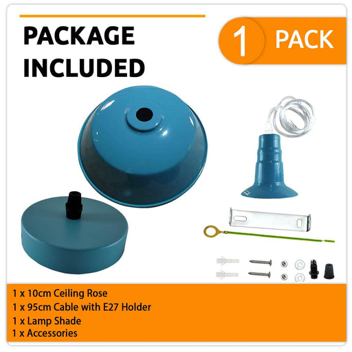 Modern adjustable Hanging bowl Blue pendant  Lamp E27 holder~4008 - Lost Land Interiors