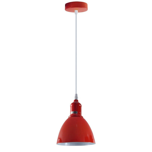 Industrial Vintage Retro adjustable Ceiling Red Pendant Light with E27 Uk Holder~4029 - Lost Land Interiors