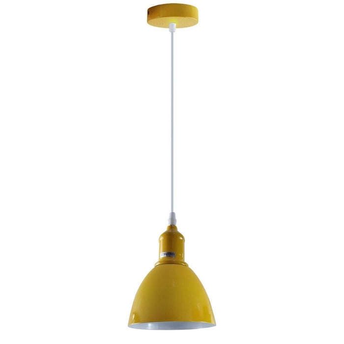 Industrial Vintage Retro adjustable Ceiling Yellow Pendant Light with E27 Uk Holder~4027 - Lost Land Interiors