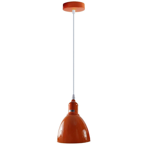 Industrial Vintage Retro adjustable Ceiling Orange Pendant Light with E27 Uk Holder~4026 - Lost Land Interiors