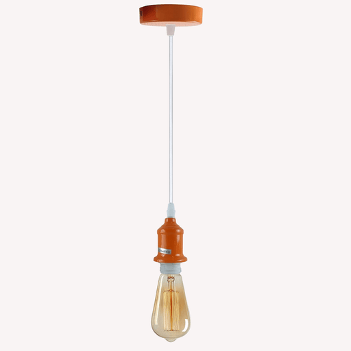 Industrial Vintage Orange Ceiling Light Fitting E27 Pendant Holder~4043 - Lost Land Interiors