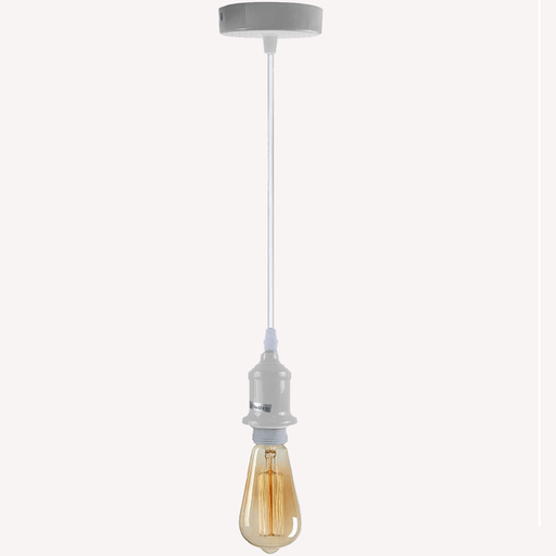 Industrial Vintage White Ceiling Light Fitting E27 Pendant Holder~4048 - Lost Land Interiors
