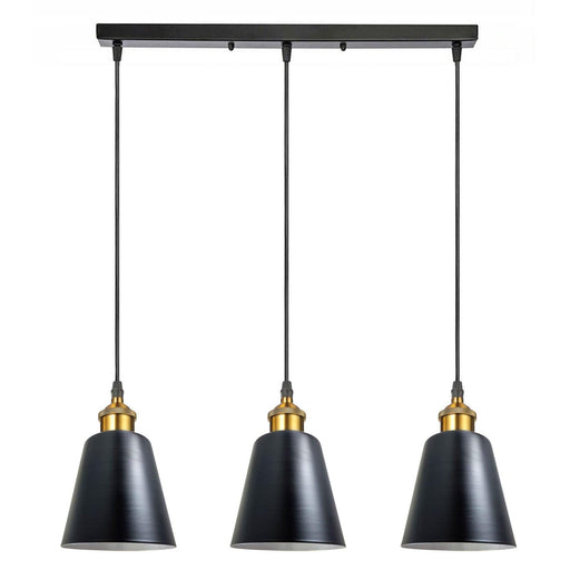 3 Head Black Vintage Industrial Ceiling Hanging Light Shade Loft Style Metal Ceiling Pendant~4059 - Lost Land Interiors