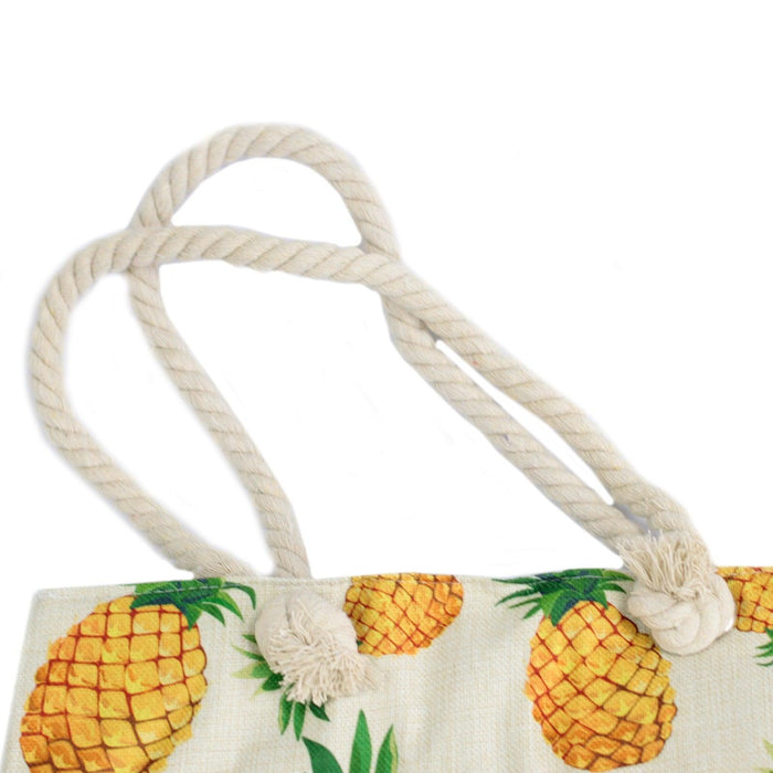 Rope Handle Bag - Pineapples - Lost Land Interiors
