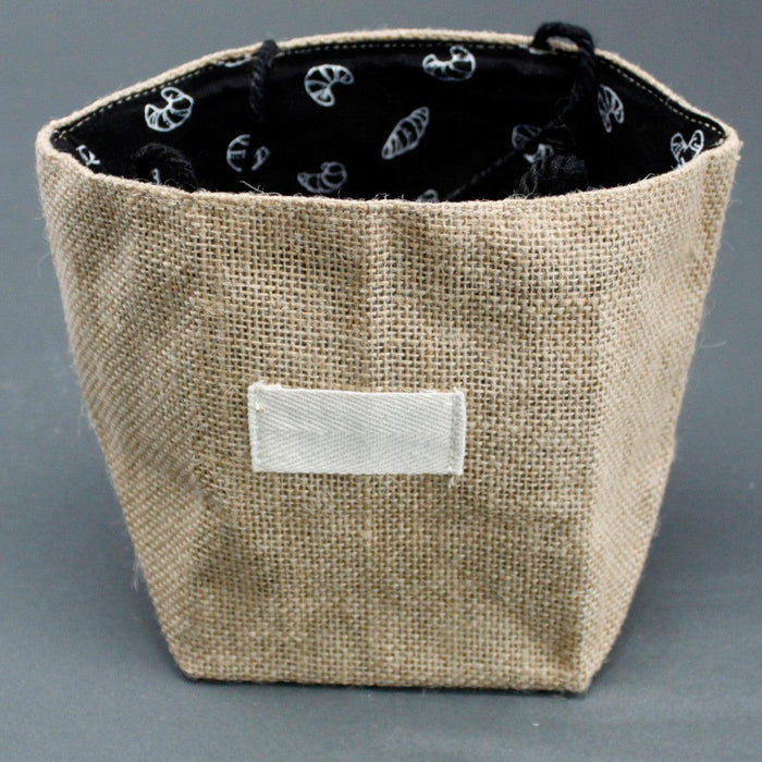 Natural Jute Cotton Gift Bag - Black Lining - Large - Lost Land Interiors