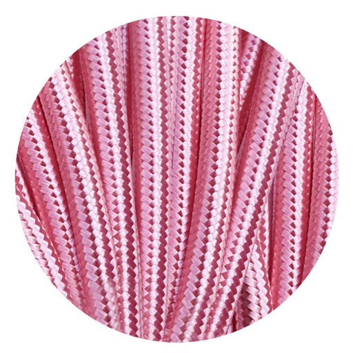 3 core Round Vintage Braided Fabric Shiny Pink Coloured Cable Flex 0.75mm~2991 - Lost Land Interiors