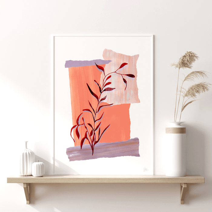 Leaf Silhouette Abstract Art Print - Lost Land Interiors