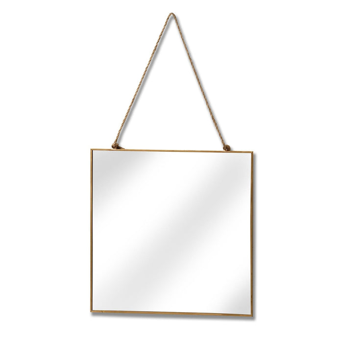 Gold Edged Square Hanging Wall Mirror - Lost Land Interiors