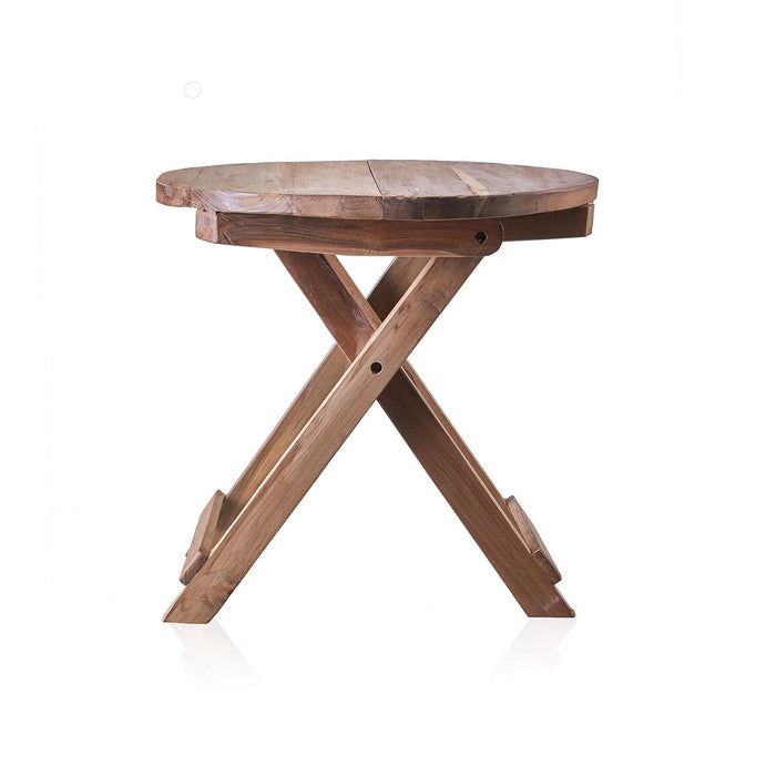 Round Folding Coffee Table - 50cm - Recycled Wood - Lost Land Interiors