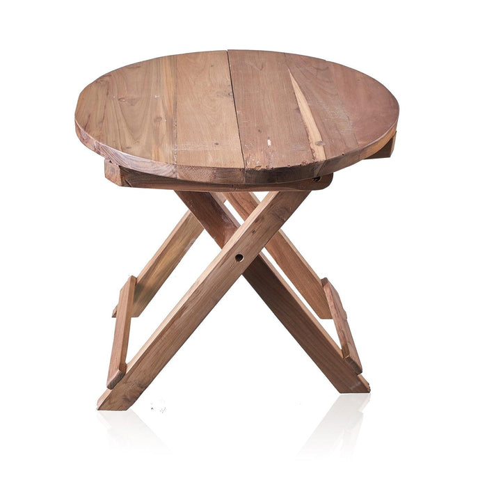 Round Folding Coffee Table - 50cm - Recycled Wood - Lost Land Interiors