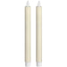 Pair Of Cream Luxe Flickering Flame LED Wax Dinner Candles - Lost Land Interiors