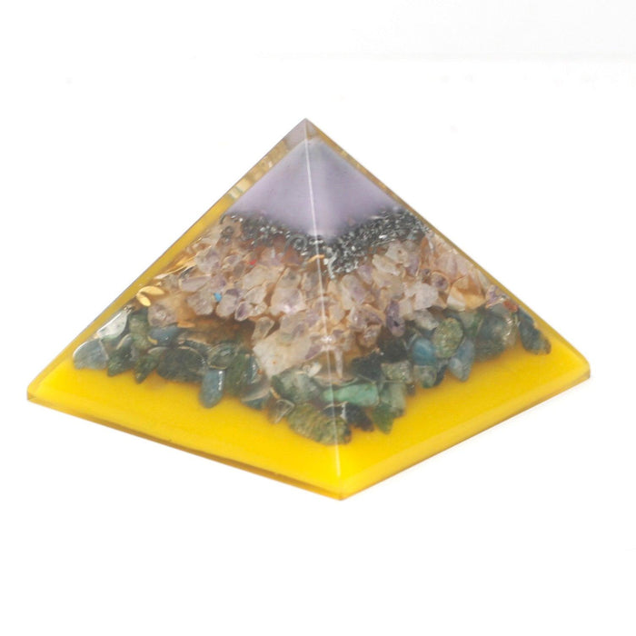 Lrg Organite Pyramid 70mm - Tree（gold base) - Lost Land Interiors