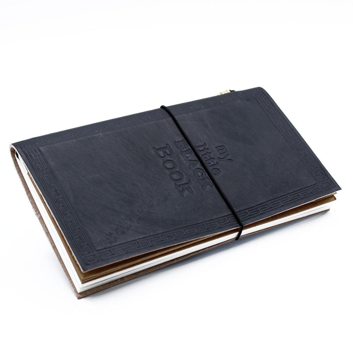 Handmade Leather Journal - My Little Black Book - Black (80 pages) - Lost Land Interiors