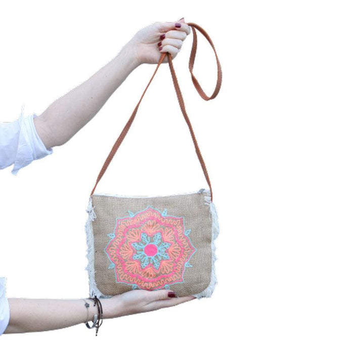 Fab Fringe Bag - Bicycle Embroidery - Lost Land Interiors