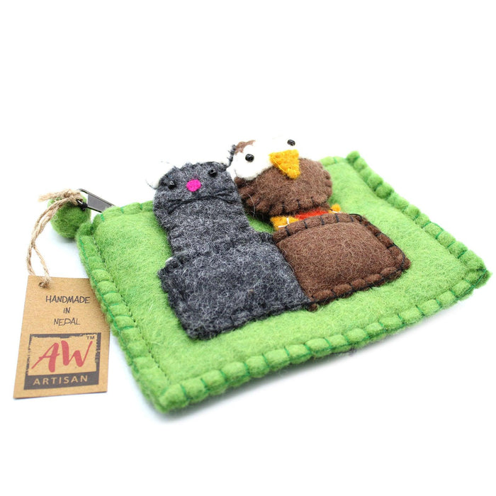 Pouch with Finger Puppets - Owl & Pussycat - Lost Land Interiors