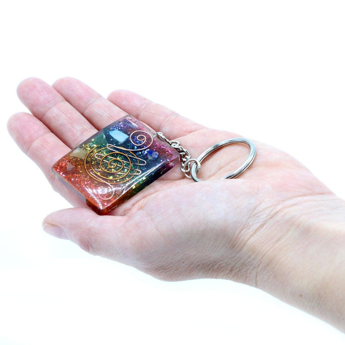 Orgonite Power Keyring - Home Protect Copper and Chakra - Lost Land Interiors