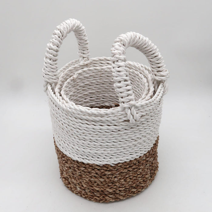 Seagrass Basket Set - Natural White - Lost Land Interiors