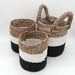 Seagrass Basket Set - Dark Grey / White / Natural - Lost Land Interiors