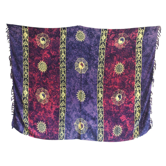 Bali Celtic Sarongs - Yin & Yang - Purple - Lost Land Interiors