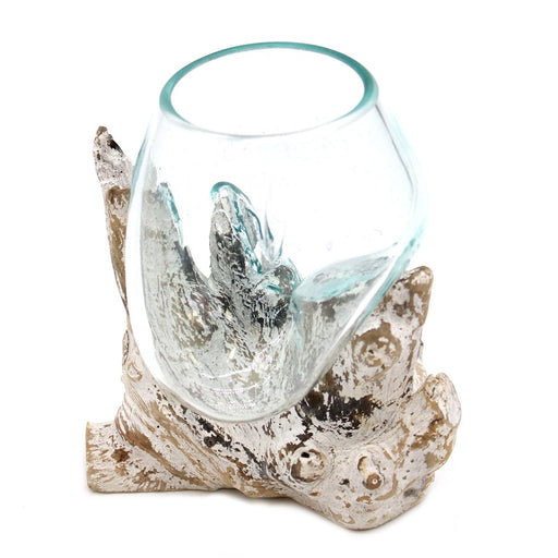 Molten Glass on Whitewash Wood - Medium Bowl 22cm - Lost Land Interiors