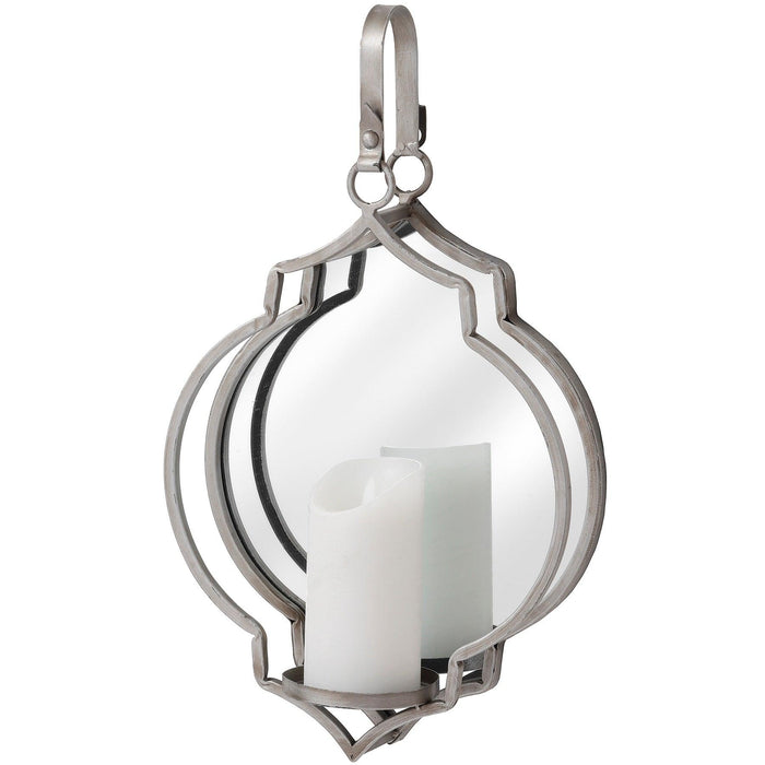 Quarterfoil Design Mirrored Candle Wallhanger - Lost Land Interiors