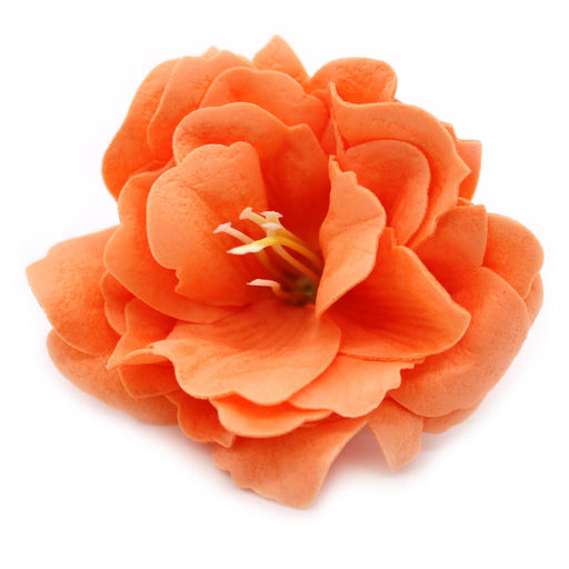 10 x Craft Soap Flower - Small Peony - Orange - Lost Land Interiors