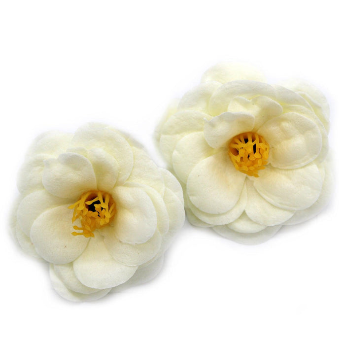 10 x Craft Soap Flower - Camellia - Cream - Lost Land Interiors