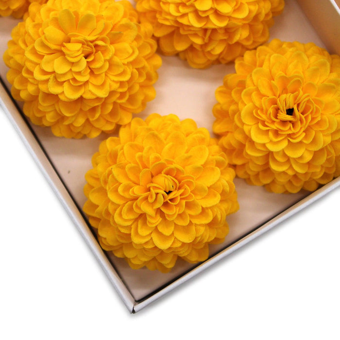 10x 10 x Craft Soap Flower - Small Chrysanthemum - Yellow - Lost Land Interiors