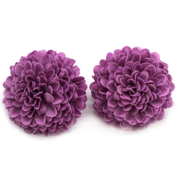 10 x Craft Soap Flower - Small Chrysanthemum - Purple - Lost Land Interiors