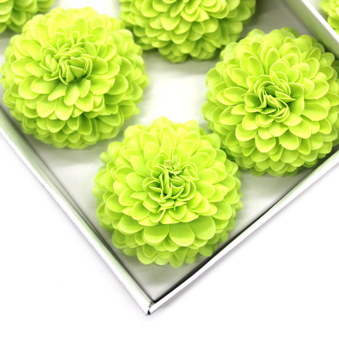 10 x Craft Soap Flower - Small Chrysanthemum - Light Green - Lost Land Interiors