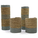 Seagrass & Abu-Abu Raffia Set - 2 Vase & 2 Bins - Lost Land Interiors