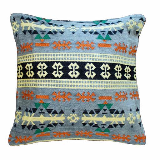 Handcrafted Turkish Kilim Cushion Cover - Charcoal - Lost Land Interiors
