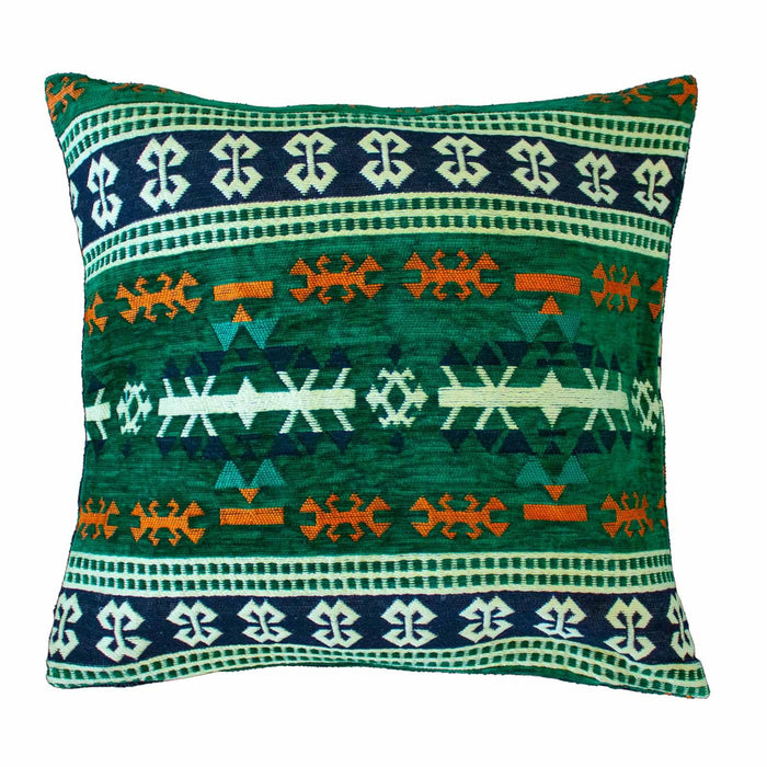 Handcrafted Turkish Kilim Cushion Cover - Green - Lost Land Interiors