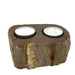Petrified Wood Candle Holder - Double Tealight holders - Lost Land Interiors