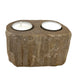 Petrified Wood Candle Holder - Double Tealight holders - Lost Land Interiors
