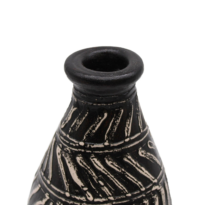 Lombok Island - Greek Taper Ceramic Vase - Chocolate - Lost Land Interiors