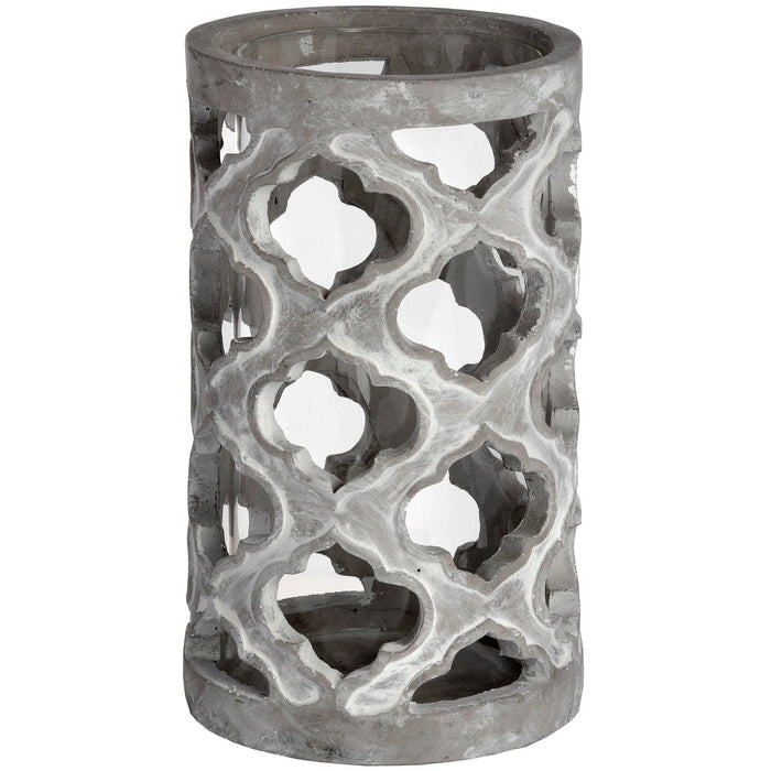 Large Stone Effect Patterned Candle Holder - Lost Land Interiors