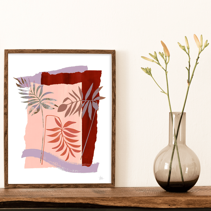 Palm Leaf Abstract Collage Art Print - Lost Land Interiors