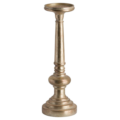 Antique Brass Effect Tall Candle Holder - Lost Land Interiors