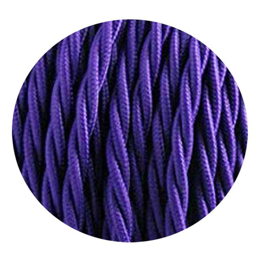 5m Purple 2 Core Twisted Electric Fabric 0.75mm Cable~1750 - Lost Land Interiors