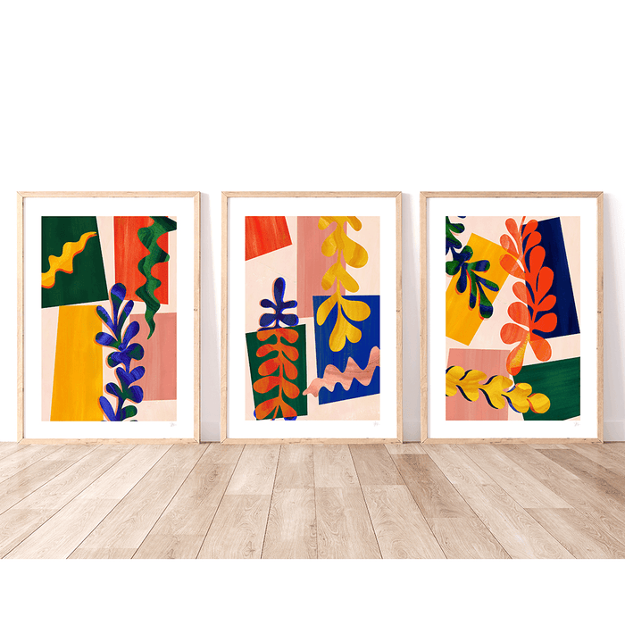 Colourful Abstract Leaf 2 Art Print - Lost Land Interiors