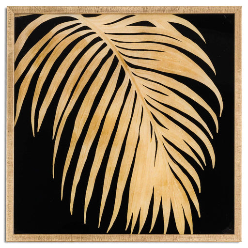Metallic Palm Glass Image In Gold Frame - Lost Land Interiors