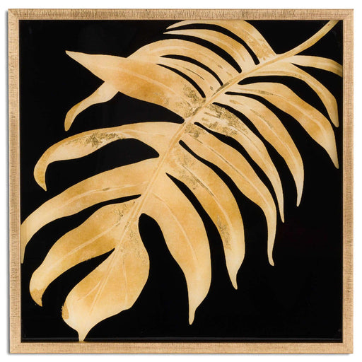 Metallic Leaf Glass Image In Gold Frame - Lost Land Interiors
