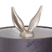 Silver Hare Table Lamp With Grey Velvet Shade - Lost Land Interiors