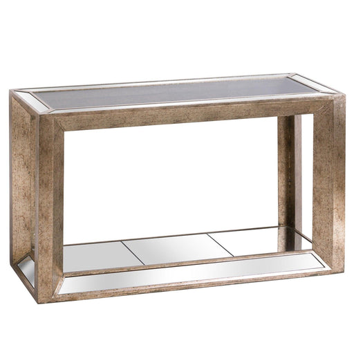 Augustus Mirrored Console Table with Shelf - Lost Land Interiors