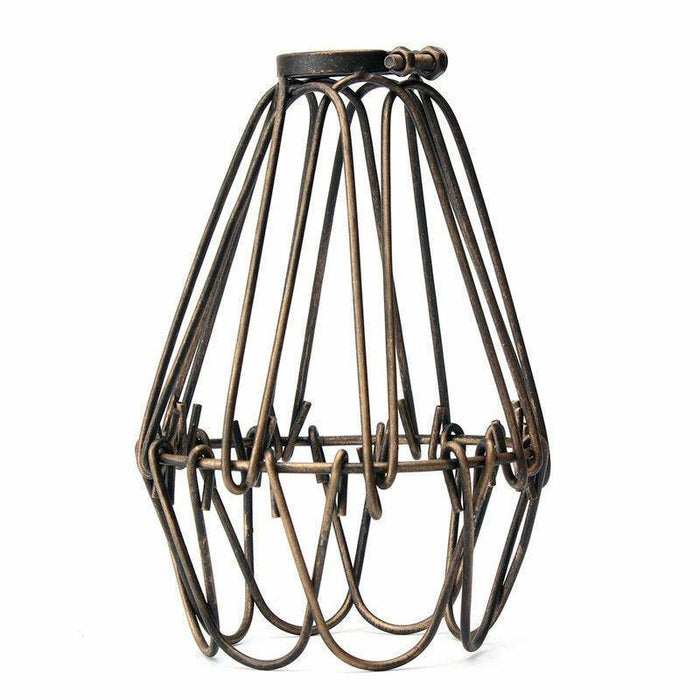 Vintage Industrial Metal Wire Cage Wall Lamp Guard Retro Light Shade Protection~1280 - Lost Land Interiors