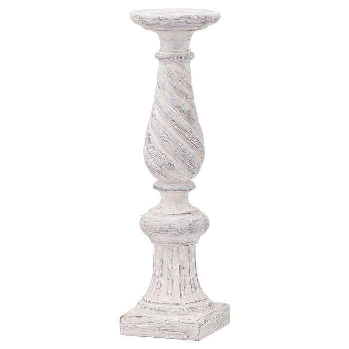 Antique White Twisted Candle Column - Lost Land Interiors