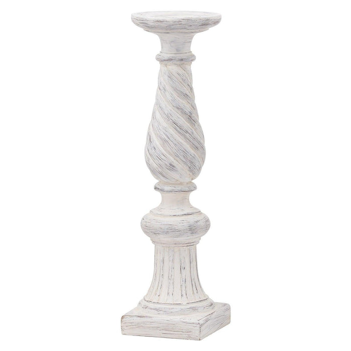 Antique White Large Twisted Candle Column - Lost Land Interiors