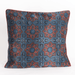 Star Flower Hand Block Print Mashru Silk Cushion Cover - Red Blue - Lost Land Interiors