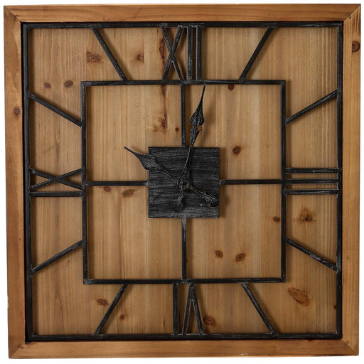 Williston Square Large Wooden Wall Clock - Lost Land Interiors